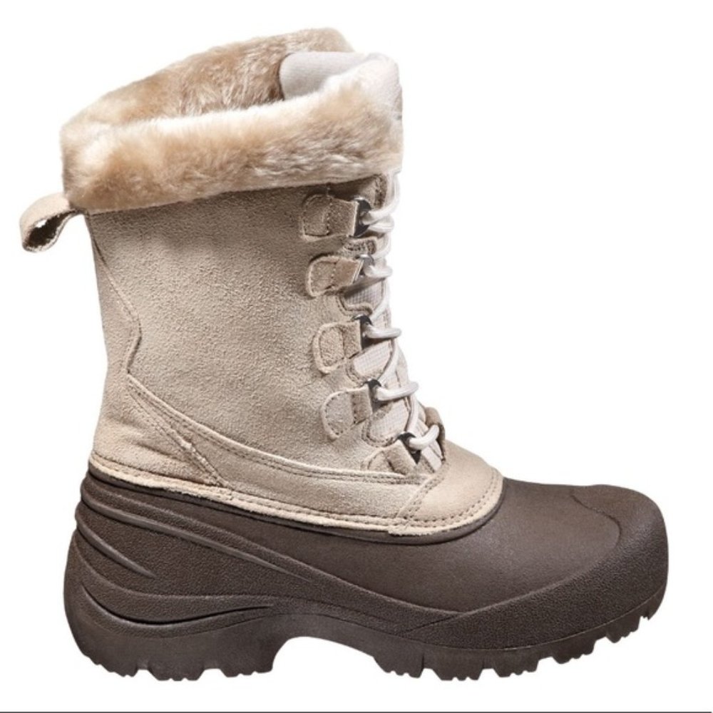 Women's Suede Leather Rubber Winter Boots Faux Fur